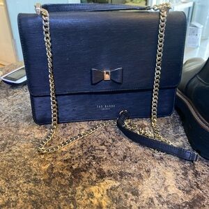 Ted Baker London Navy Crossbody Bag with Gold Chain